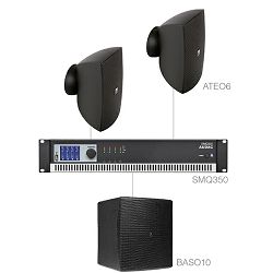 Audio sistem Audac festa6.3 (Pojačalo SMQ350, zvučnici ATEO6, bass BASO10)