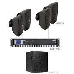 Audio sistem Audac festa6.5 (Pojačalo SMQ350, zvučnici ATEO6, bass BASO12)