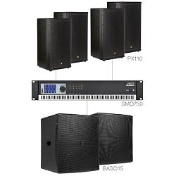 Audio sistem Audac Forte10.6 (Pojačalo SMA750, zvučnici PX110, bass BASO15)