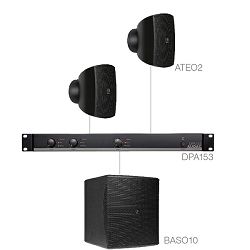 Audio sistem Audac Subli2.3 (Pojačalo DPA153, zvučnici ATEO2, bass BASO10)